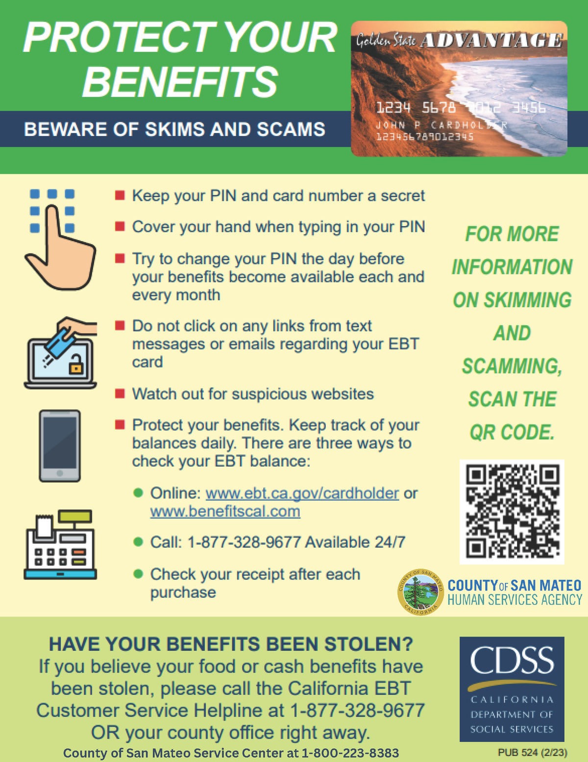 Protect your EBT Benefits from Skims and Scams County of San Mateo, CA